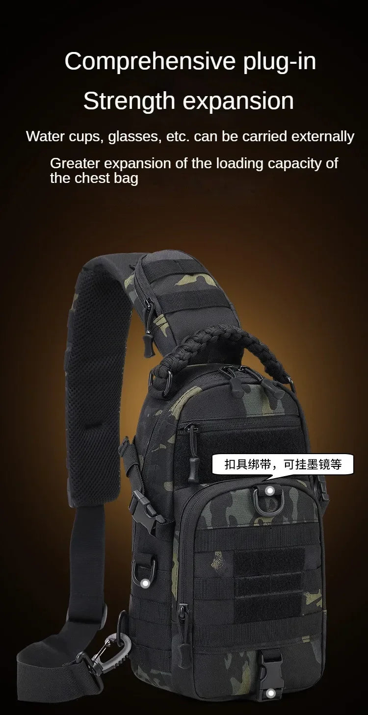Outdoor Camping Chest Bag Tactical Backpack for Men Sports Hiking Climbing Cycling Fishing MOLLE Shoulder Bag