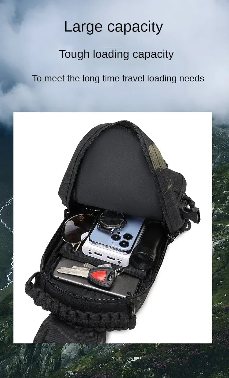 Outdoor Camping Chest Bag Tactical Backpack for Men Sports Hiking Climbing Cycling Fishing MOLLE Shoulder Bag