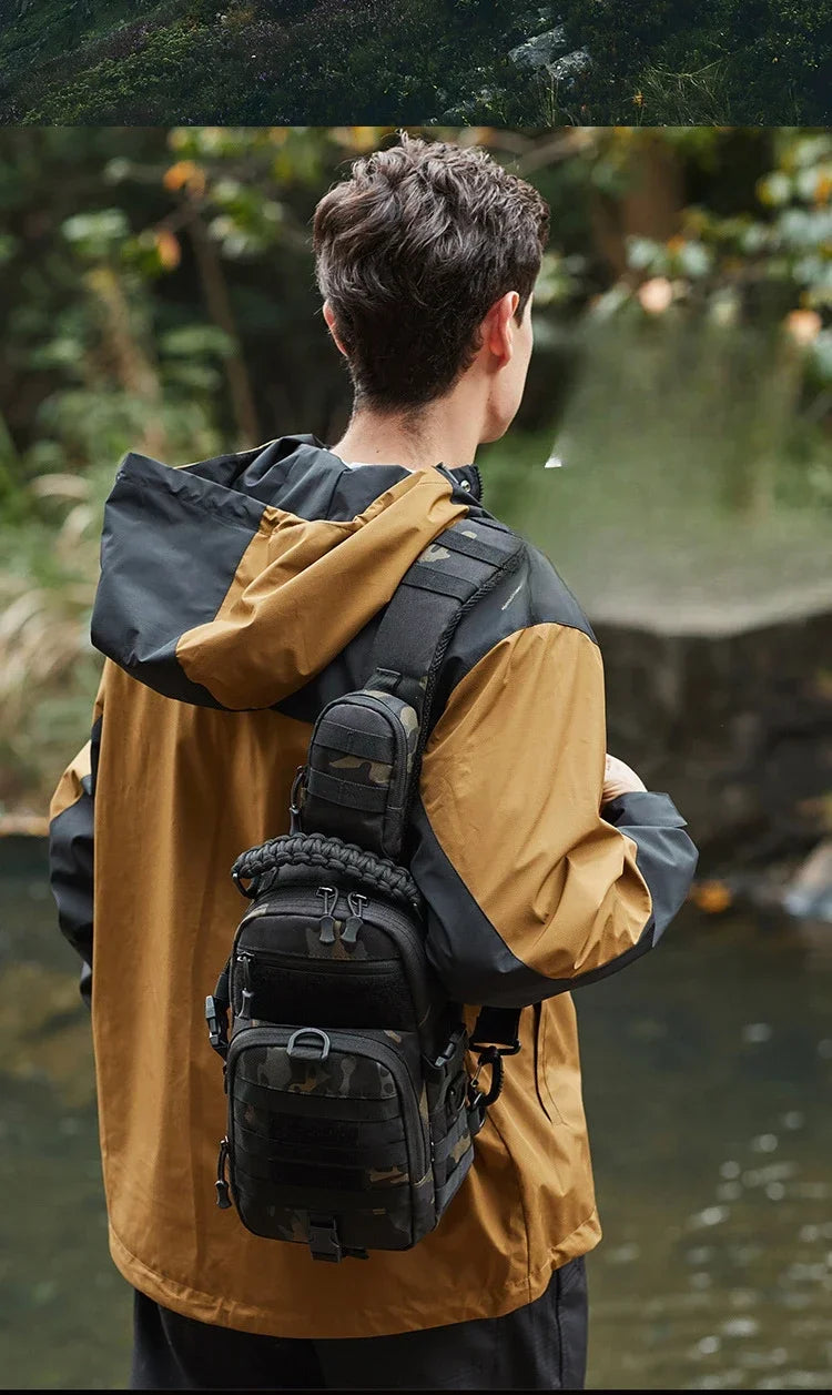 Outdoor Camping Chest Bag Tactical Backpack for Men Sports Hiking Climbing Cycling Fishing MOLLE Shoulder Bag