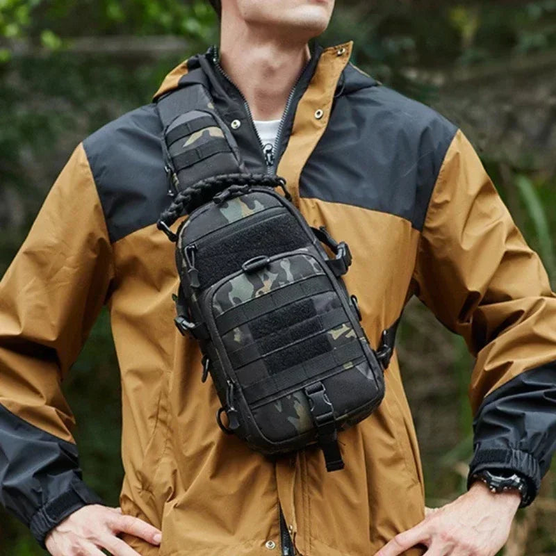 Outdoor Camping Chest Bag Tactical Backpack for Men Sports Hiking Climbing Cycling Fishing MOLLE Shoulder Bag
