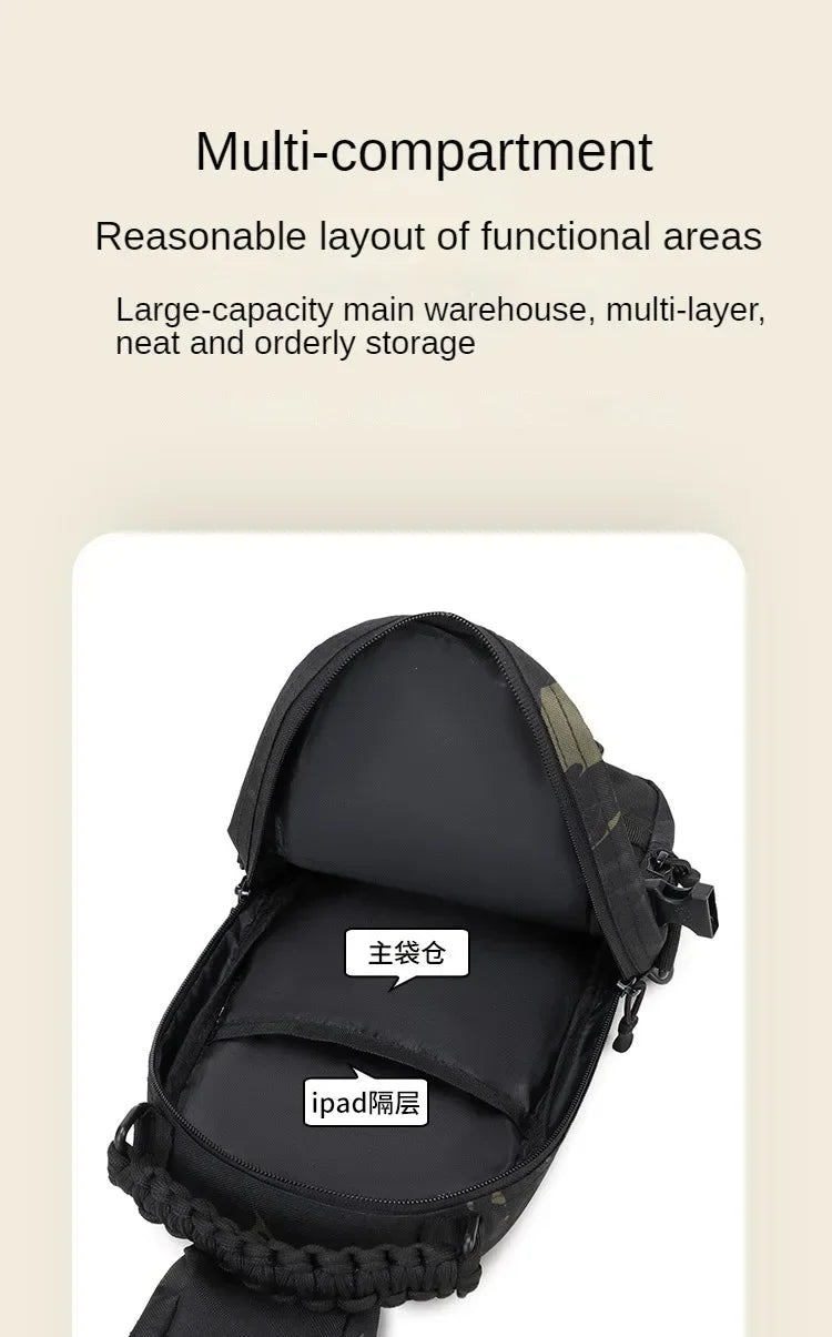Outdoor Camping Chest Bag Tactical Backpack for Men Sports Hiking Climbing Cycling Fishing MOLLE Shoulder Bag