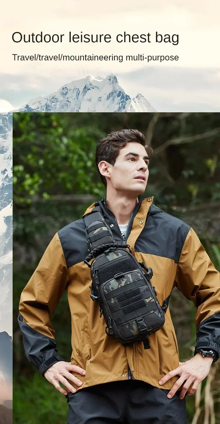 Outdoor Camping Chest Bag Tactical Backpack for Men Sports Hiking Climbing Cycling Fishing MOLLE Shoulder Bag
