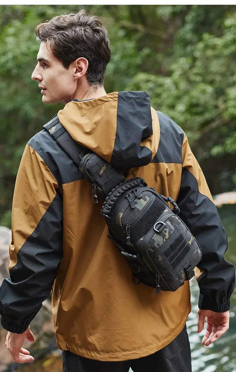 Outdoor Camping Chest Bag Tactical Backpack for Men Sports Hiking Climbing Cycling Fishing MOLLE Shoulder Bag