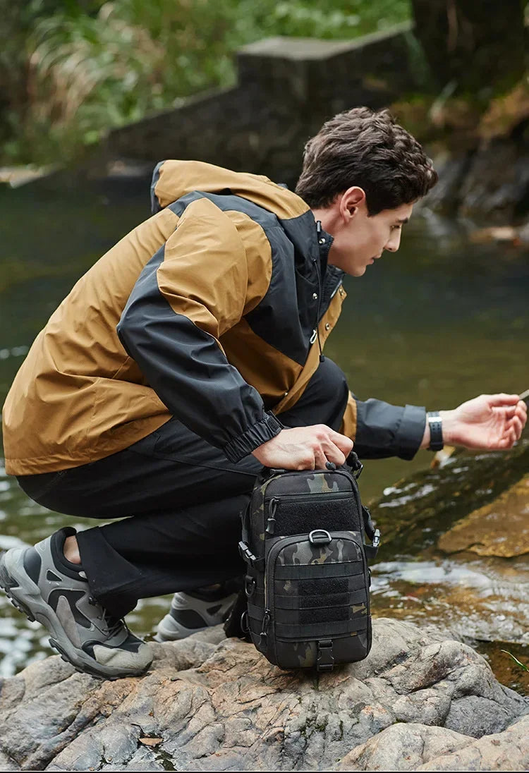 Outdoor Camping Chest Bag Tactical Backpack for Men Sports Hiking Climbing Cycling Fishing MOLLE Shoulder Bag