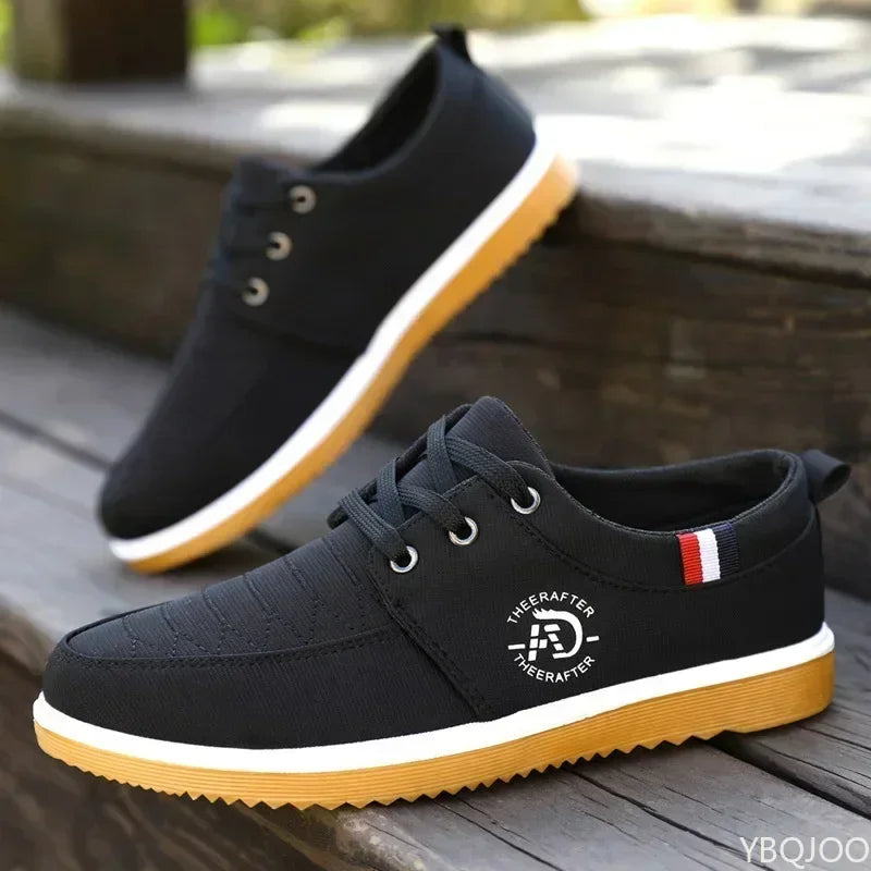 AliExpress black casual walking shoes for men with lace-up design and gum sole