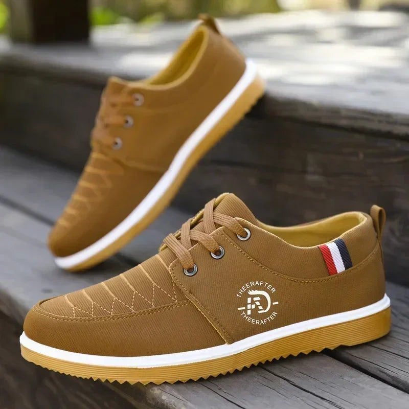 AliExpress casual walking shoes for men in brown with white sole and lace-up design