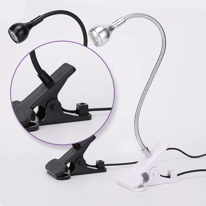Led Ultraviolet Lights Clip-On Flexible Metal Tube UV Lamp USB Mini UV Gel Curing Light Desk Lamp Nail Dryer For DIY Nail Art