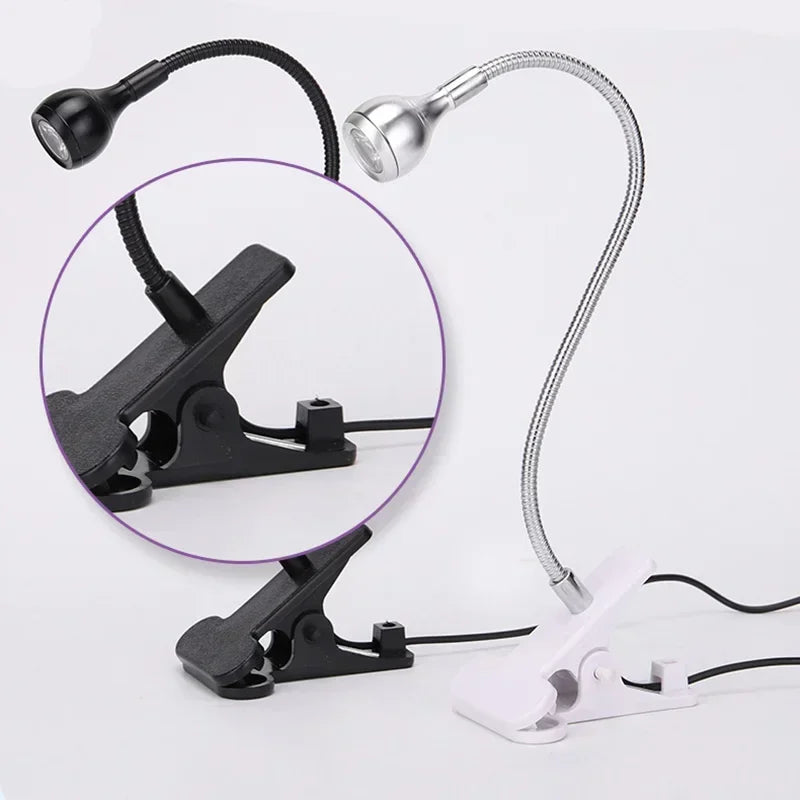 Led Ultraviolet Lights Clip-On Flexible Metal Tube UV Lamp USB Mini UV Gel Curing Light Desk Lamp Nail Dryer For DIY Nail Art