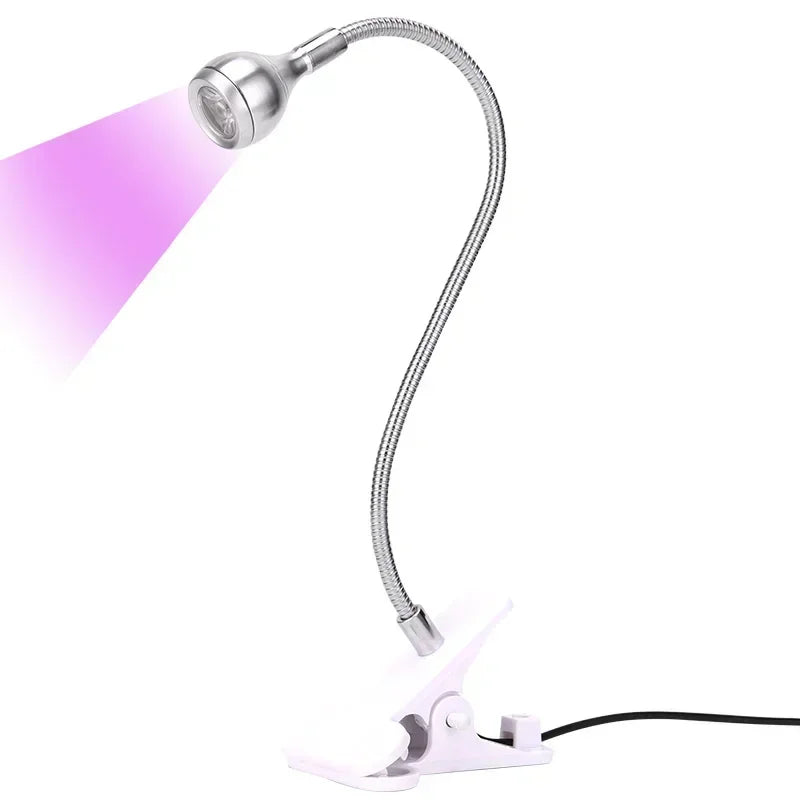 Led Ultraviolet Lights Clip-On Flexible Metal Tube UV Lamp USB Mini UV Gel Curing Light Desk Lamp Nail Dryer For DIY Nail Art