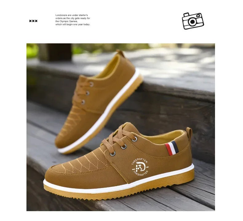 Brown casual walking shoes for men with white sole and lace-up design from AliExpress