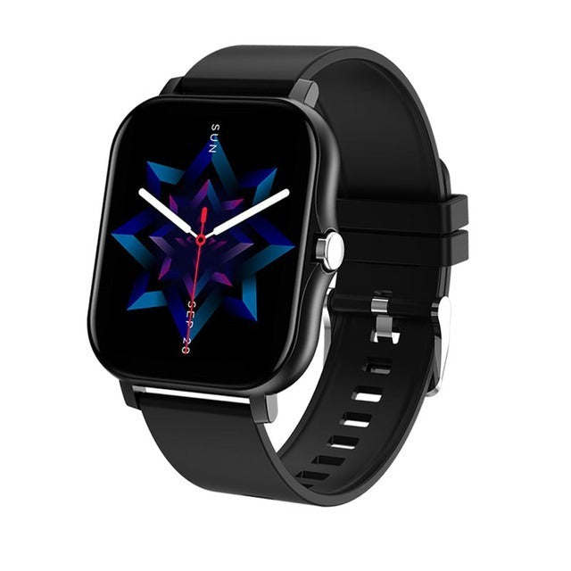 Y13 smart watch with heart rate monitor black digital fitness tracker with silicone band