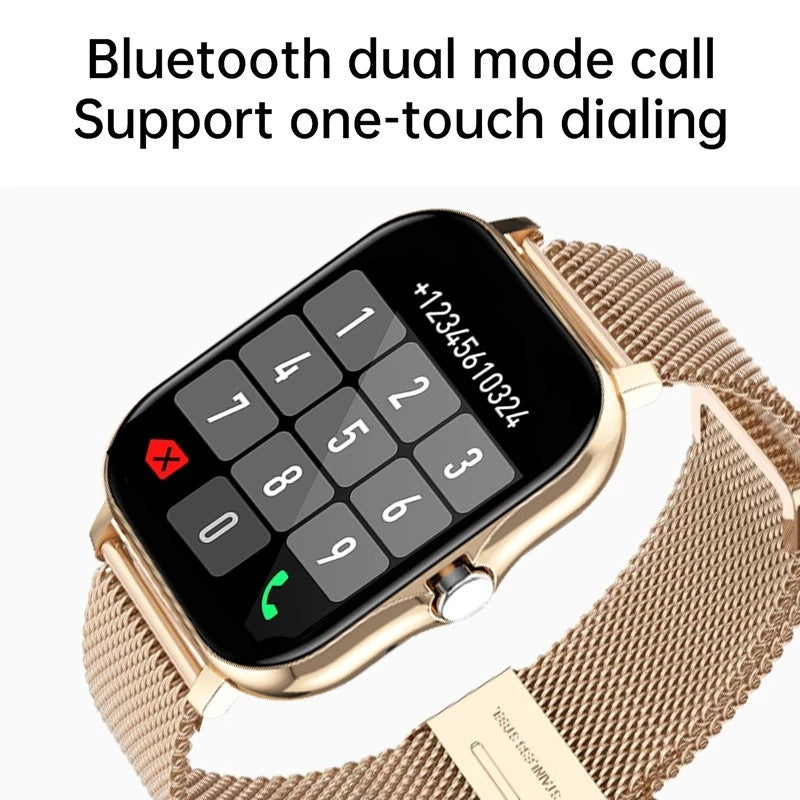 Y13 smart watch with heart rate monitor showing Bluetooth dual mode call and one-touch dialing